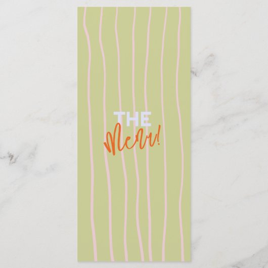 オレンカラフルジピンク手書き予測できな結婚の値 メニュー (裏面)