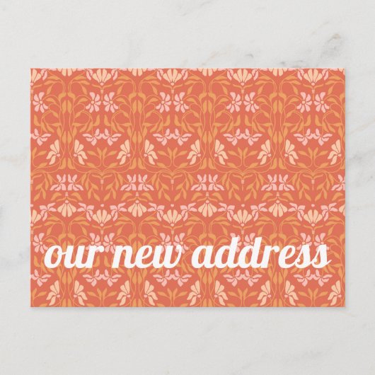 オレンカラフルジフローラ我々は新しい家を移動 ポストカード (正面)
