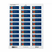 オレンカラフルジレッドブルーガーベラデイジー花 ラベル (フルシート)