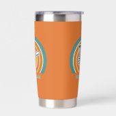 オレンカラフルジレトロディスクゴルフ 保温保冷タンブラー (左面)