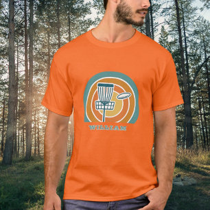 オレンカラフルジレトロディスクゴルフ Tシャツ