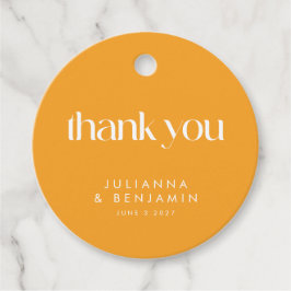 オレンカラフルジ幾何結婚のカスタム フェイバータグ