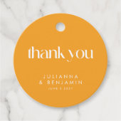 オレンカラフルジ幾何結婚のカスタム フェイバータグ (正面)