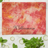 オレンカラフルジ抽象芸術のカス絵画タマイズ キッチンタオル (折り畳み)