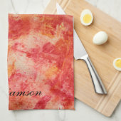 オレンカラフルジ抽象芸術のカス絵画タマイズ キッチンタオル (四つ折り)