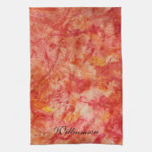 オレンカラフルジ抽象芸術のカス絵画タマイズ キッチンタオル (縦)