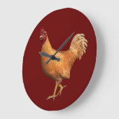 オレンカラフルジ鶏 ラージ壁時計 (傾斜)