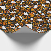 オレンカラフルジ（昆虫）オオカバマダラ、モナーク蝶プリント ラッピングペーパー (角)