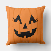 オレンガーリージハロウィーンのカボチャのちょうちんパンプキン顔ハロウィン クッション (裏面)