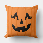 オレンガーリージハロウィーンのカボチャのちょうちんパンプキン顔ハロウィン クッション (正面)