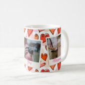 オレンガーリージハートかわいいロマンチックなバレンタイン写真 コーヒーマグカップ (正面右)