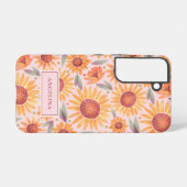 オレンガーリージフローラ赤面ピンクボタニカル SAMSUNG GALAXYケース (裏面横)