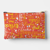 オレンガーリージレッドの名前、ハートと星 アクセサリーポーチ (裏面)