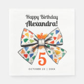 オレンガーリーモダンジュカラフルンボウ名水彩 スタンダードランチョンナプキン (正面)