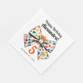 オレンガーリーモダンジュカラフルンボウ名水彩 スタンダードランチョンナプキン (角)