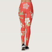 オレンクールジの背景に様々な色の花 レギンス (裏面)