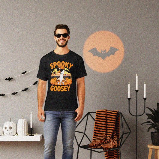 オレンクールジハロウィーングースカートゥーンデザイン Tシャツ