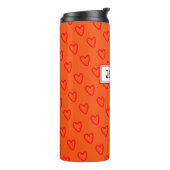 オレンクールジ赤いハートパターン新学期名 タンブラー (回転左)