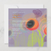 オレングランジジ色のポピー、背景を追加 招待状 (裏面)