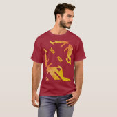 オレンコンテンポラリージサウスウエストアートルック抽象芸術 Tシャツ (正面フル)