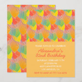 オレンシンプルジバルーン82歳の誕生日 招待状 (正面/裏面)