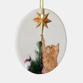 オレンジいけな虎猫クリスマス セラミックオーナメント (右)