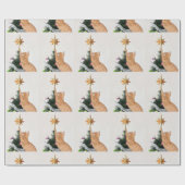 オレンジいけな虎猫クリスマス ラッピングペーパー (フラット)