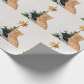 オレンジいけな虎猫クリスマス ラッピングペーパー (角)