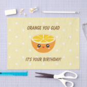 オレンジうれしいかわいいあなたの誕生日かわいい 薄葉紙 (クラフト)
