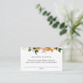 オレンジおむつラッフルベビーシャワー エンクロージャーカード (スタンド正面)