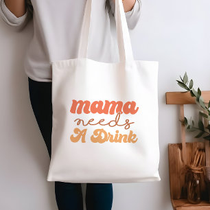 オレンジおもしろいと黄色のママは飲み物が必要 トートバッグ
