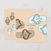 オレンジおもしろいの双安定回路の結婚式の保存日付 セーブザデート (正面/裏面)