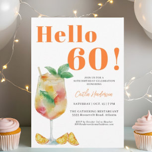 オレンジおもしろいドリンク60誕生日 招待状