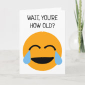 オレンジおもしろい色の笑い顔絵文字誕生日 カード (正面)