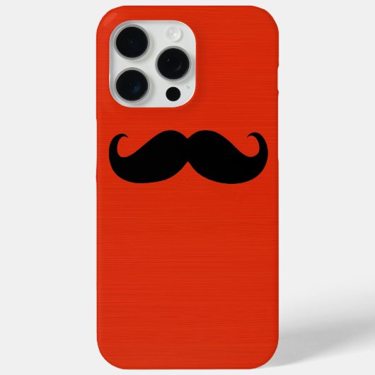 オレンジおもしろい色の背景に黒い口ひげ Case-Mate iPhoneケース (裏面)
