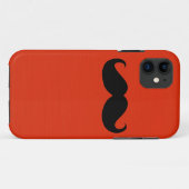 オレンジおもしろい色の背景に黒い口ひげ Case-Mate iPhoneケース (裏面(横))