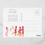 オレンジおもしろい赤の水色のナツクラッカー 箔シーズンポストカード (裏面)