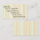 オレンジおよびクリームのストライプな名刺 名刺 (正面/裏面)