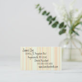 オレンジおよびクリームのストライプな名刺 名刺 (スタンド正面)