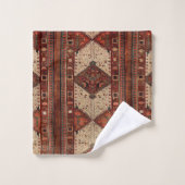 オレンジおよびクリームの東洋のカーペットのデザイン バスタオルセット (ウォッシュタオル)