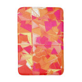 オレンジおよびショッキングピンクの抽象芸術 バスマット (正面縦)