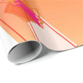 オレンジおよびショッキングピンクの抽象芸術 ラッピングペーパー (ロールコーナー)