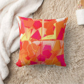 オレンジおよびショッキングピンク、Kadinskyインスパイア抽象芸術 クッション (ブランケット)