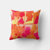 オレンジおよびショッキングピンク、Kadinskyインスパイア抽象芸術 クッション (裏面)