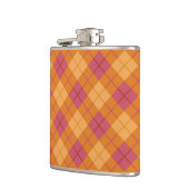 オレンジおよびピンクのバイアス格子縞 フラスク (左)