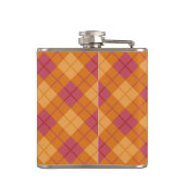 オレンジおよびピンクのバイアス格子縞 フラスク (裏面)