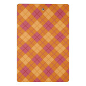 オレンジおよびピンクのバイアス格子縞 ミニクリップボード (裏面)