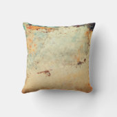 オレンジおよびモモの抽象的な織り目加工の枕 クッション (裏面)