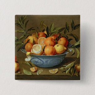 オレンジおよびレモンが付いている静物画 缶バッジ