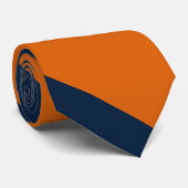 オレンジおよび内気で青く広い大学ストライプ ネクタイ (ロール)
